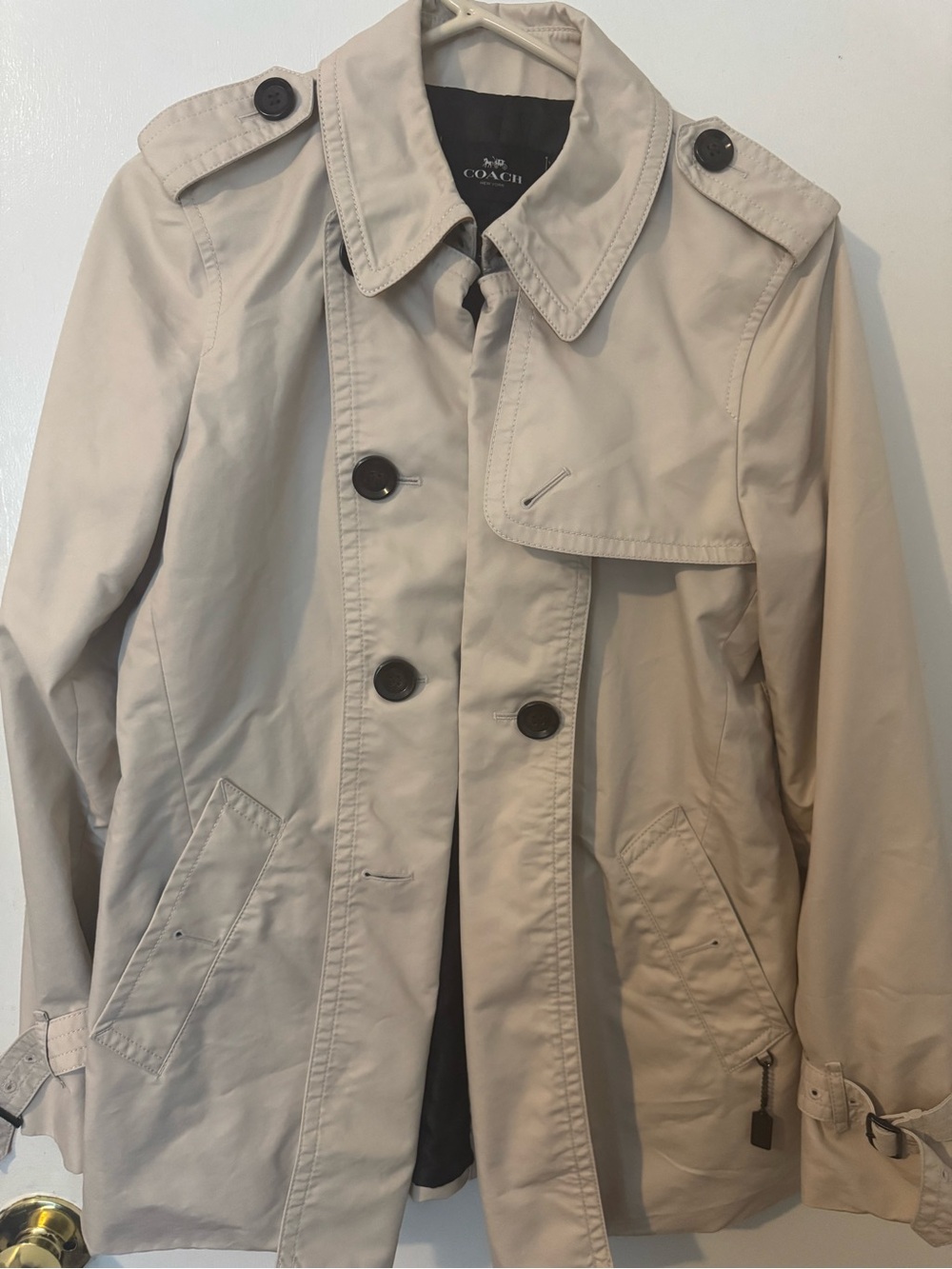 Coach Beige Double-Breasted Trench Coat